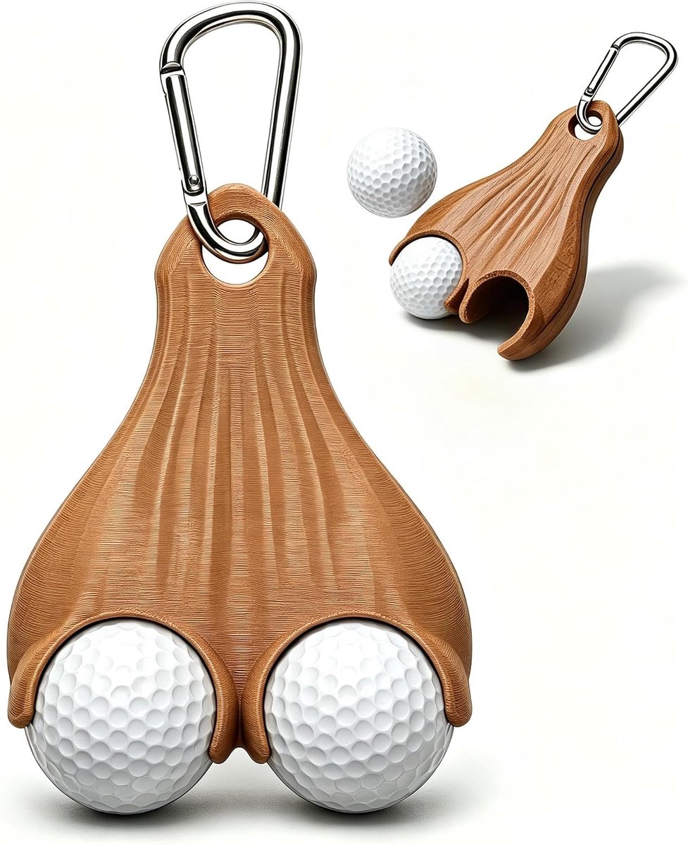 3D-geprint golfrek – golftas – draagbare clip-on tas voor 2 ballen, leuke golforganizer voor mannen.3D-geprint golfrek – clip-on tas voor twee ballen, leuke en praktische opbergoplossing, een geweldig cadeau voor golfers.