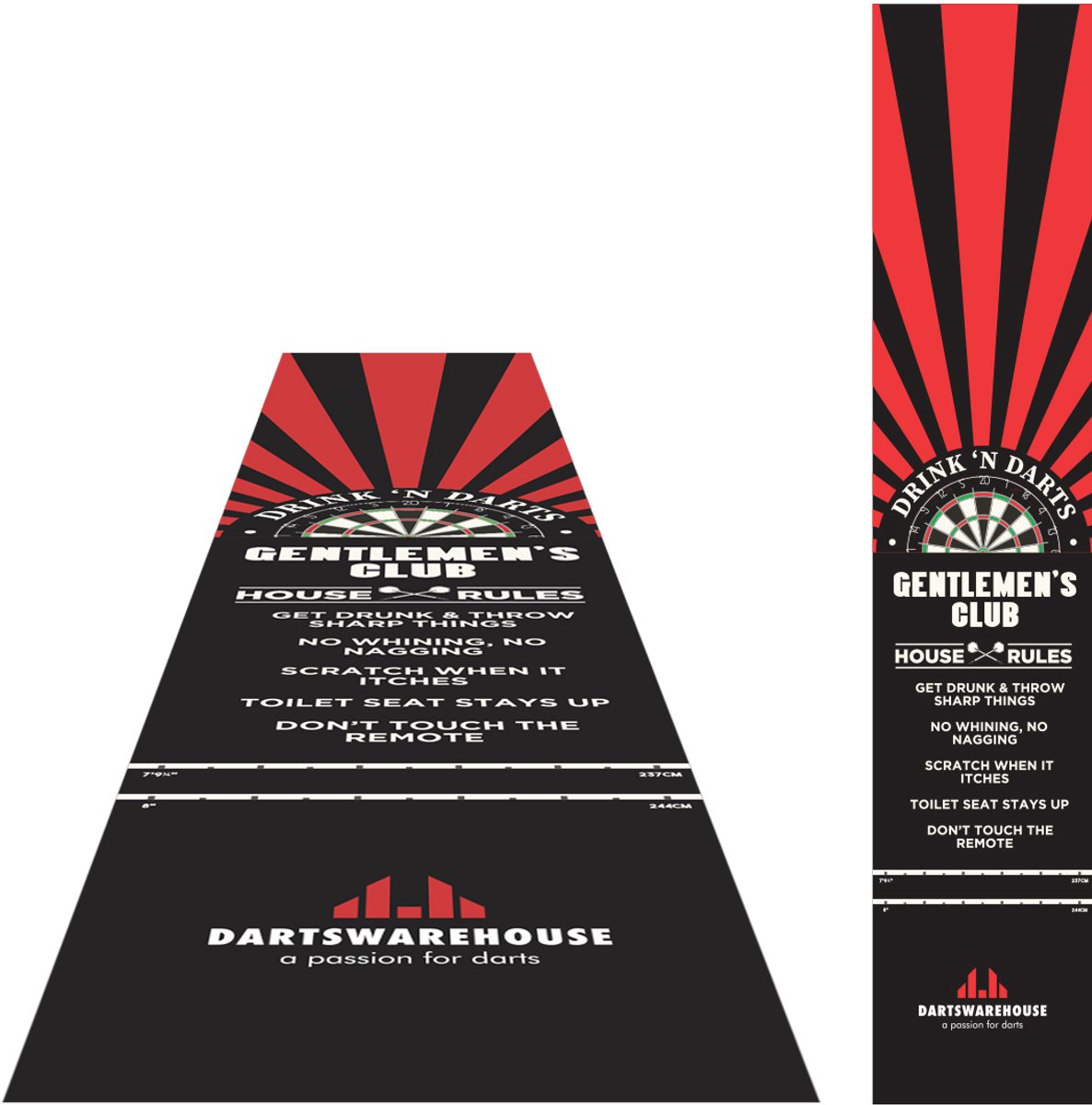 Darts Warehouse Gentlemens Club Dartmat | 300x60
