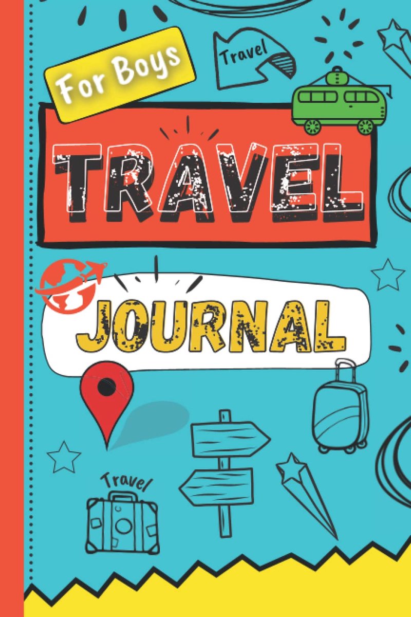 Travel Journal For Boys: Vacation Diary for Children, Kids. Prompt Notebook for Activities, Logbook with Sketchbook - ShopVlot