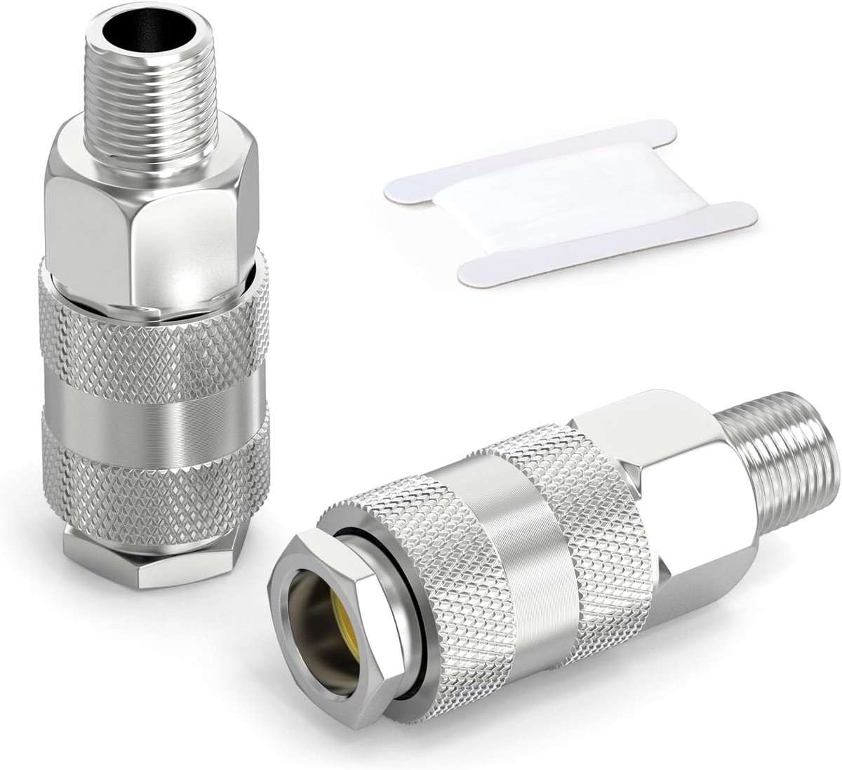 GASHER 2 stuks 1/4 Inch Luchtleiding Koppelingen, 1/4" BSP Mannelijke Draad Luchtleiding Compressor Koppelingen - ShopVlot