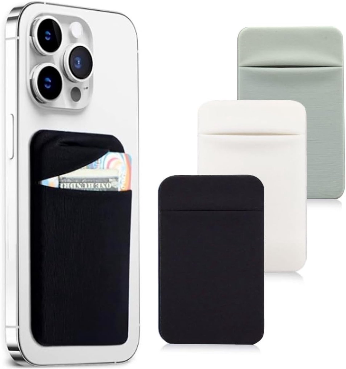 Pasjes Houder Telefoon Plakken - Multicolor - 9,2 x 5,8 cm - Zelfklevend - Voor Smartphone