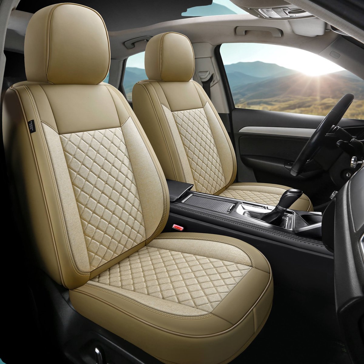 Stoelhoezen Kia Stinger - Set van 2 - Beige - AIM