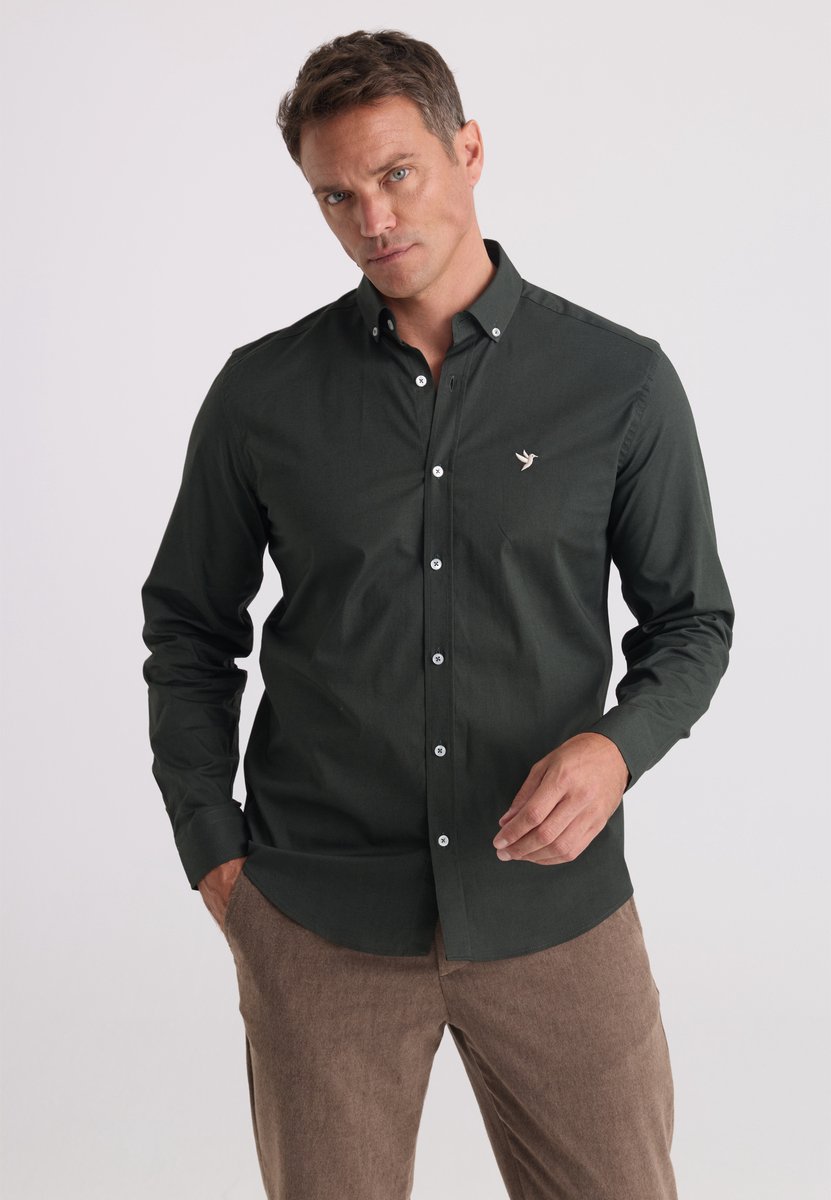 Felix Hardy Overhemd Met Lange Mouwen Katoen Heren Khaki - M