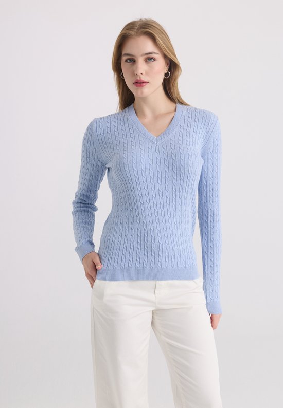 Felix Hardy Trui Met V-Hals - 100% Katoen Dames Blauw - S
