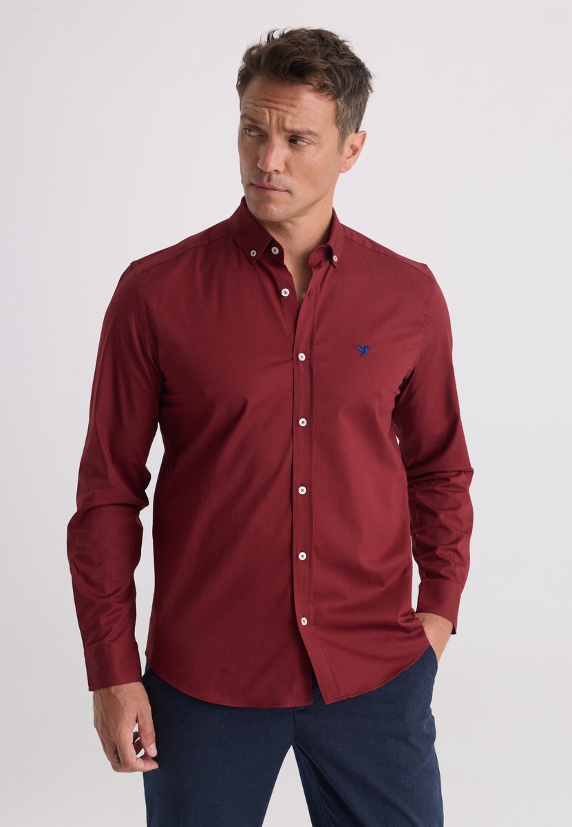 Felix Hardy Overhemd Met Lange Mouwen Katoen Heren Bordeaux - L