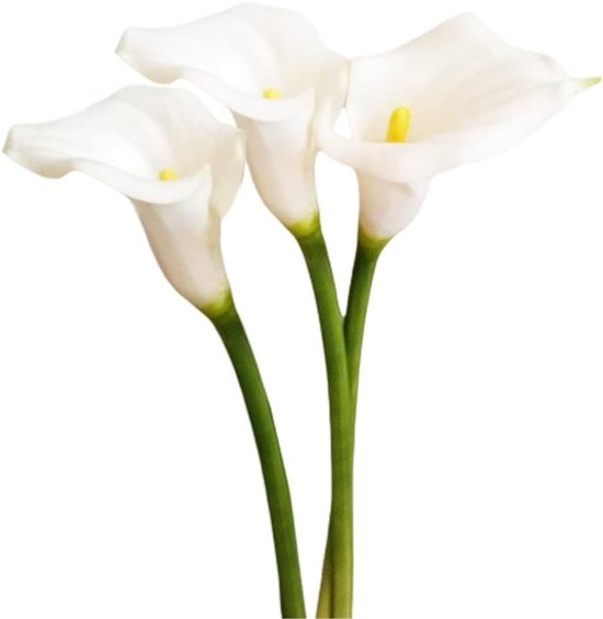 3 Stuks Kunstmatige Calla Lelies 28 Inch Zijde Bloemen Nep Bloem Boeket Zachte Lange Steel Planten voor Thuis, Woonkamer, Slaapkamer, Eettafel, Kantoor, Bruiloften, Feesten