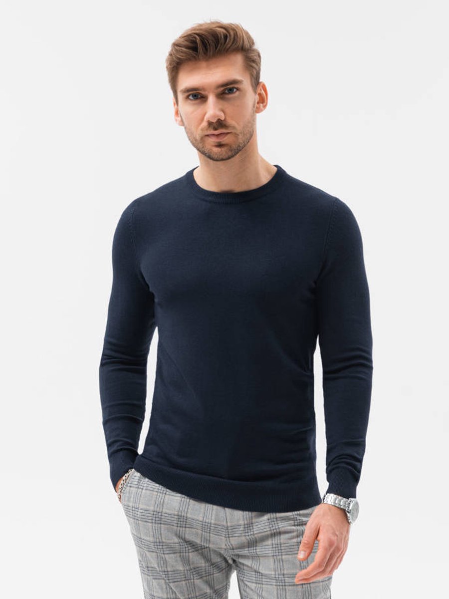 Edoti - Heren Sweater - Navy - Blauw - Ronde Hals