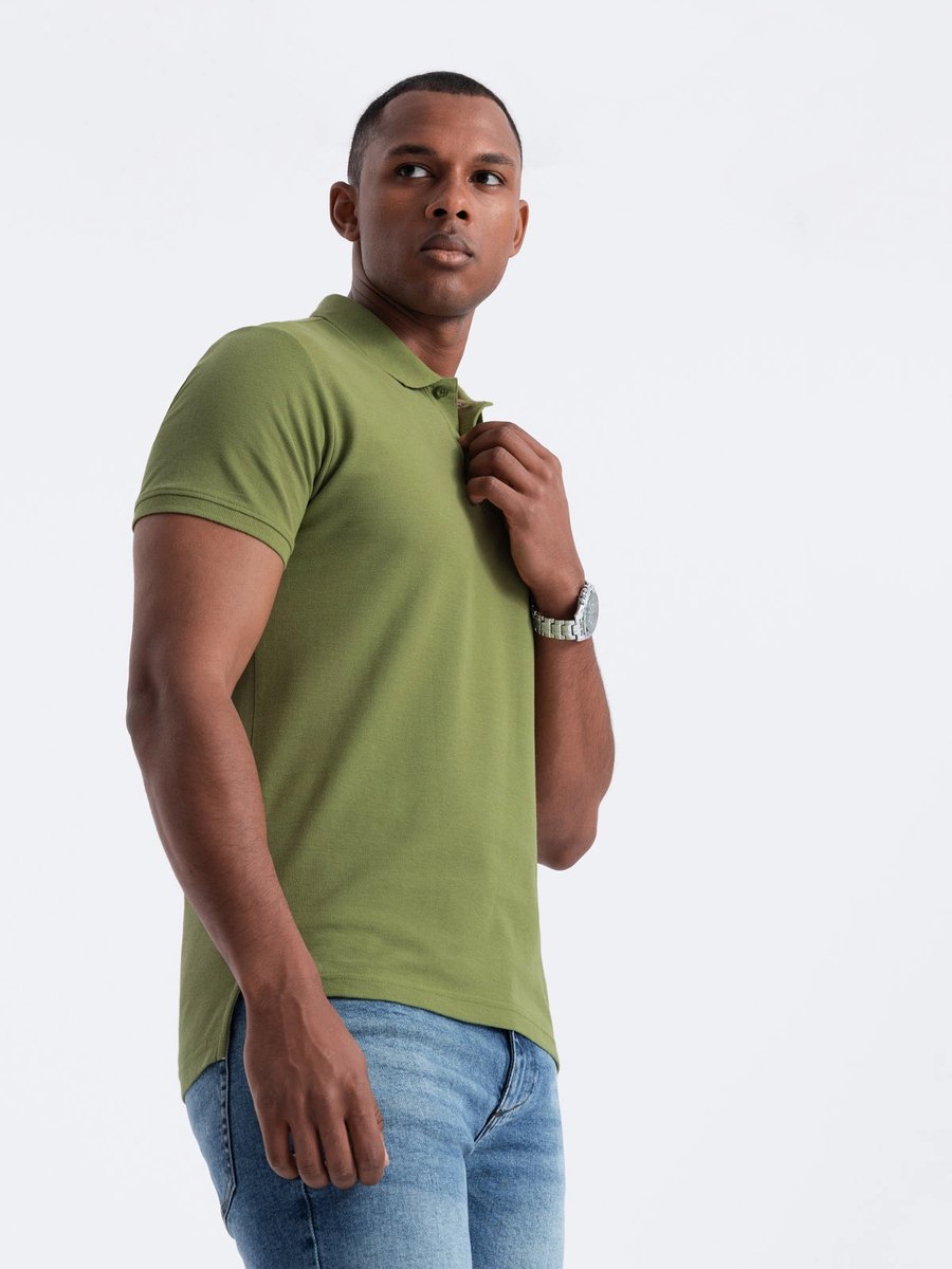 Italian Style - Poloshirt Heren - Korte Mouw - Olijfkleur - Italianstyle