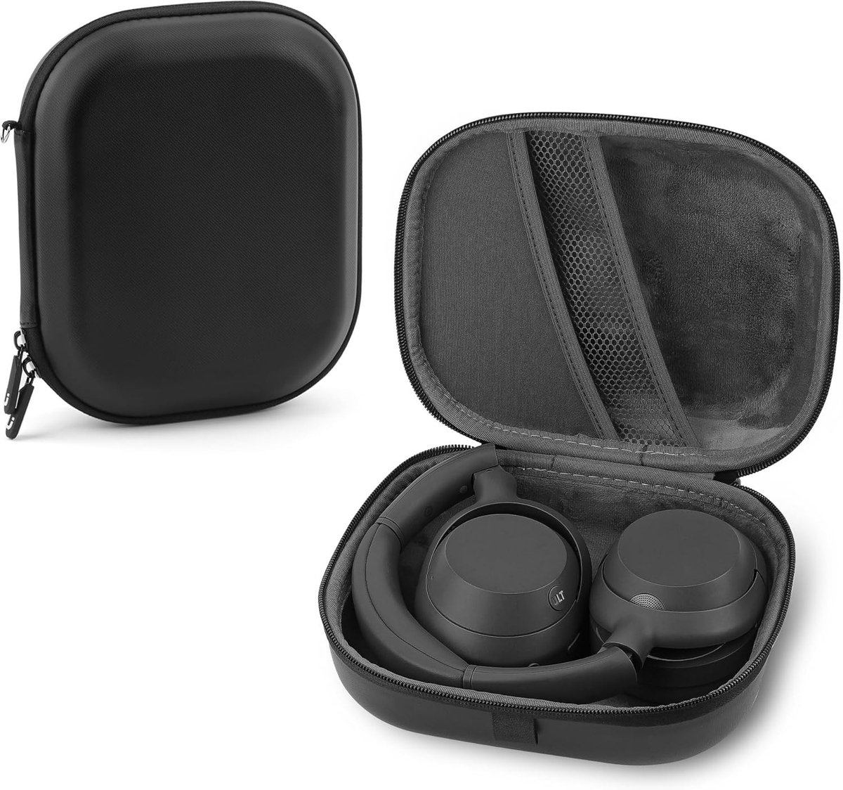 Draagtas voor Hoofdtelefoons - Beschermende Hardcase voor Sony WH-1000XM6, WH-1000XM4, WH-1000XM3, WH-XB910N, MDR-1000X - Reisoplossing met Opbergruimte voor Kabel en Oplader (Zwart)