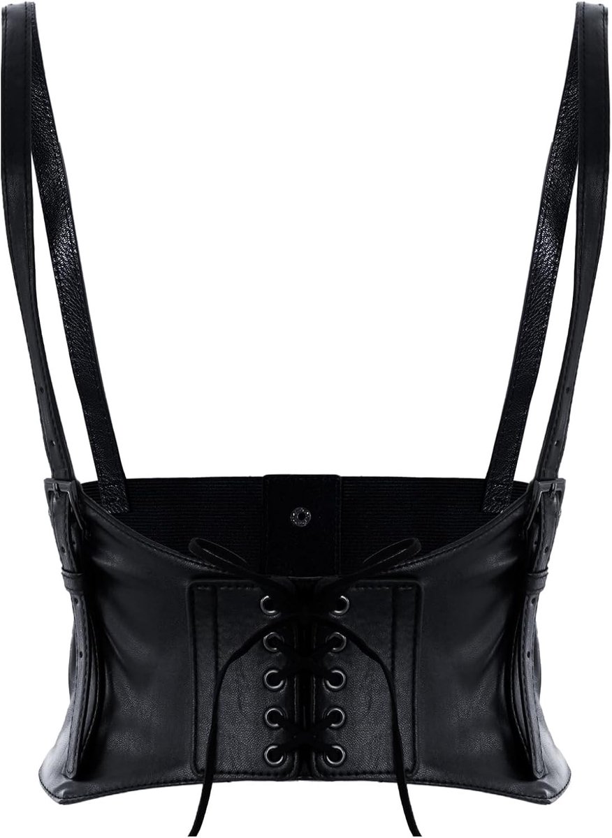 Faux Leather Tailleband voor Dames - Verstelbare Corsetriem voor Kostuums, Carnaval en Cosplay met Body Chain