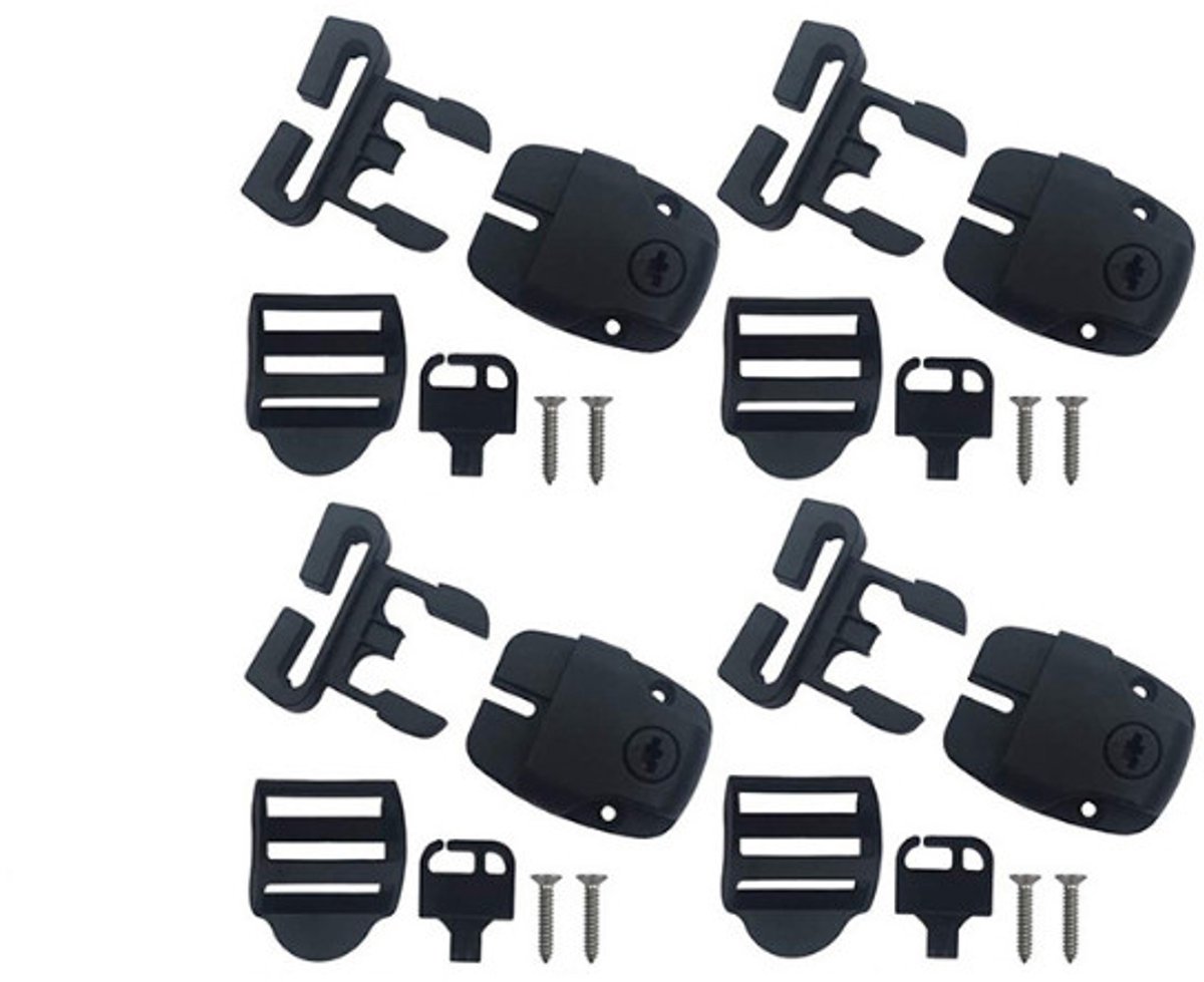 Vergrendelset met gespen en klemmen voor spa- en bubbelbad afdekking 4-pack
