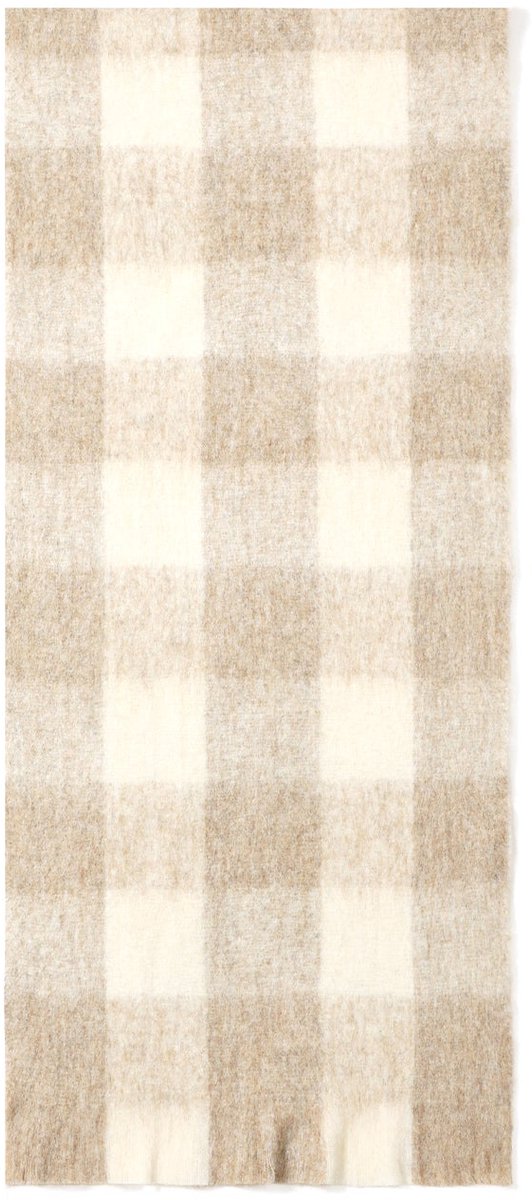 Wintersjaals met ruitpatroon, eenvoudig, polyester, geschikt voor dagelijks gebruik. - khaki