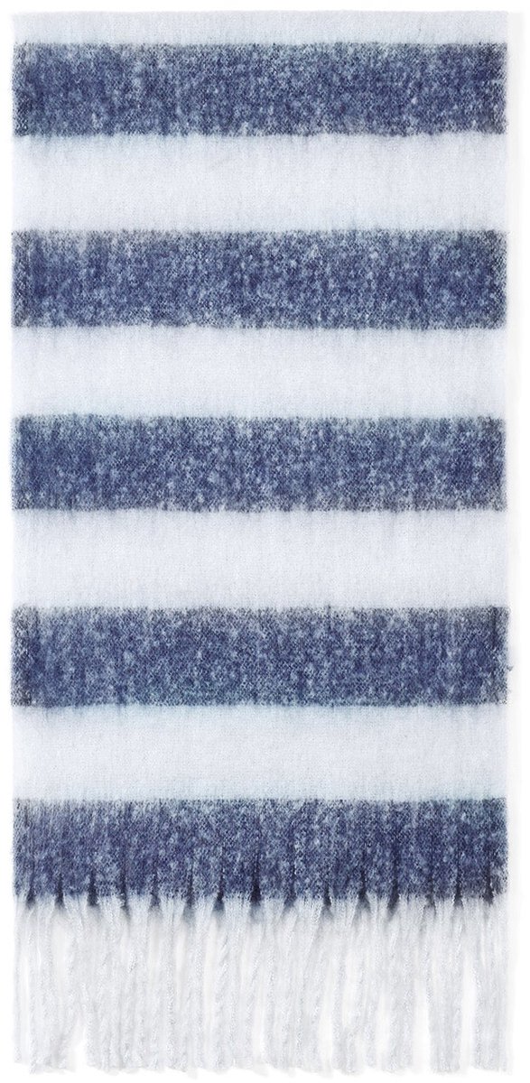 Wintersjaals met strepen, casual, polyester, dagelijkse accessoires - Donkerblauw