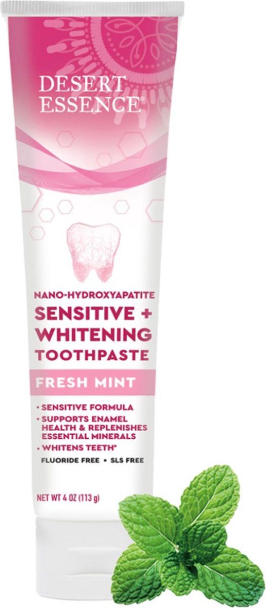 Desert Essence Nano-Hydroxyapatite Tandpasta Sensitive & Whitening – Gevoelige Tanden – 118 ml