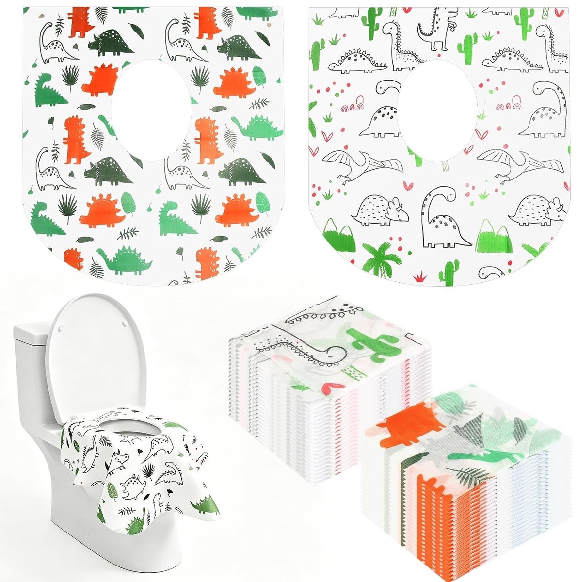 Wegwerp Toiletbrilhoes - Wit - 60 x 64 cm - Waterdicht Vliesstof - Voor Kinderen en Volwassenen