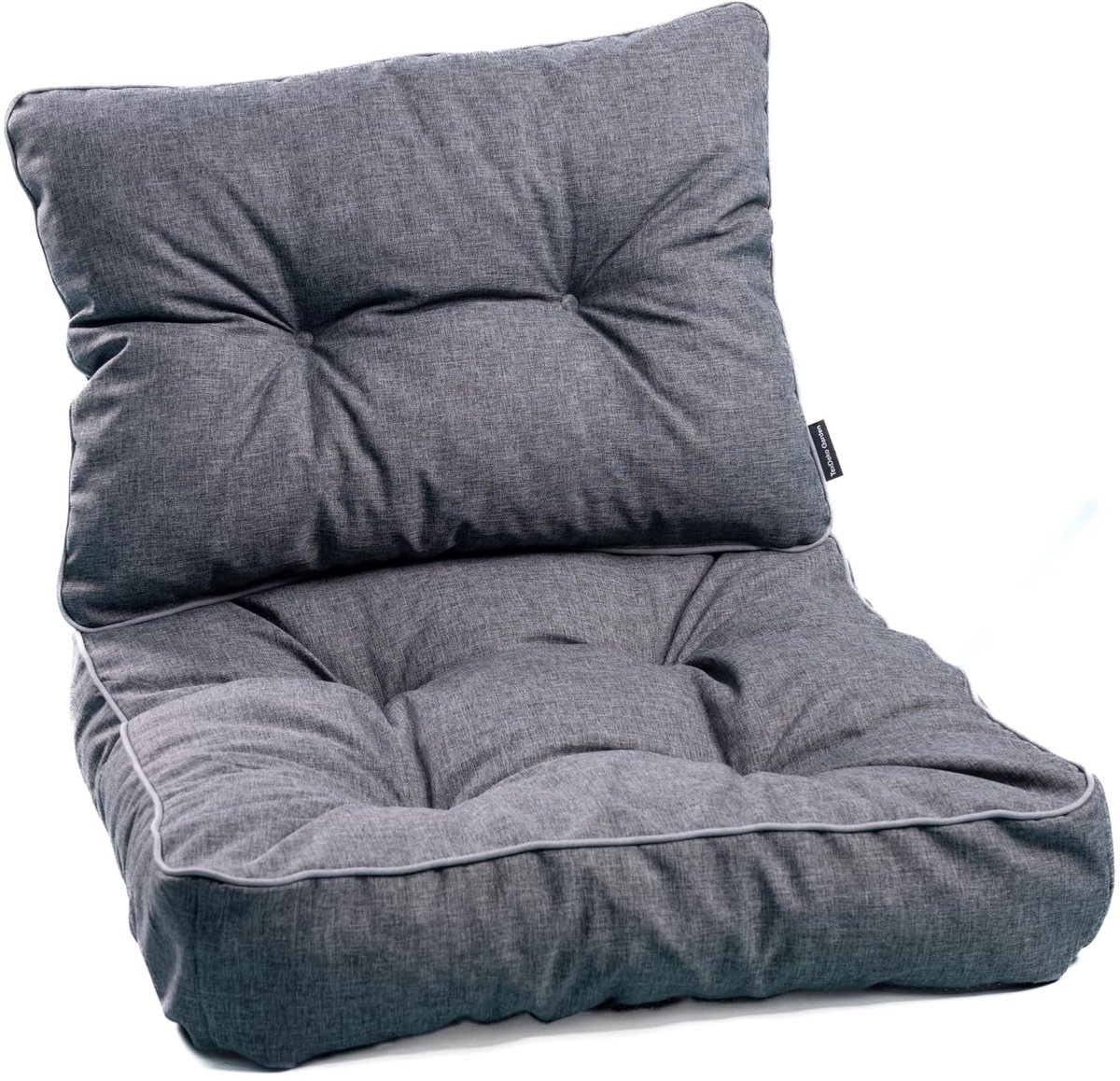 Famanu – Loungekussen set voor rotanmeubels, tuinkussens met rugkussens, premium waterafstotende bekleding, 55 x 55 x 12 cm + 55 x 40 x 12 cm in grijs