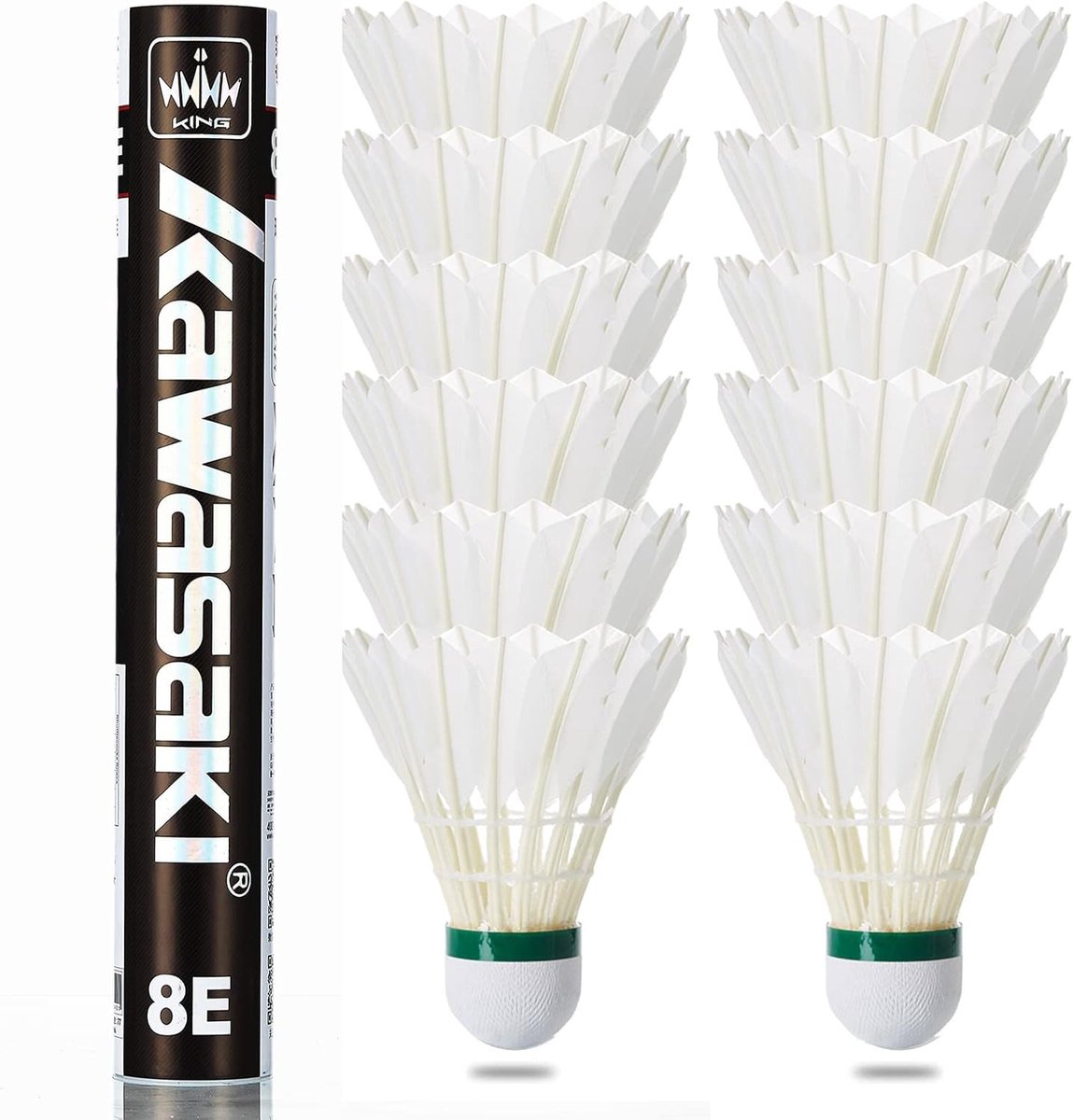 Shuttles - Wit - 12 stuks - Hoogwaardige Kurk en Ganzensveren - Voor Professionele Spelers