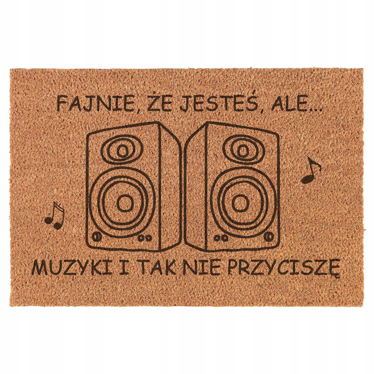 Grappige Kokos Deurmat - Muziek Thema - 60x40cm