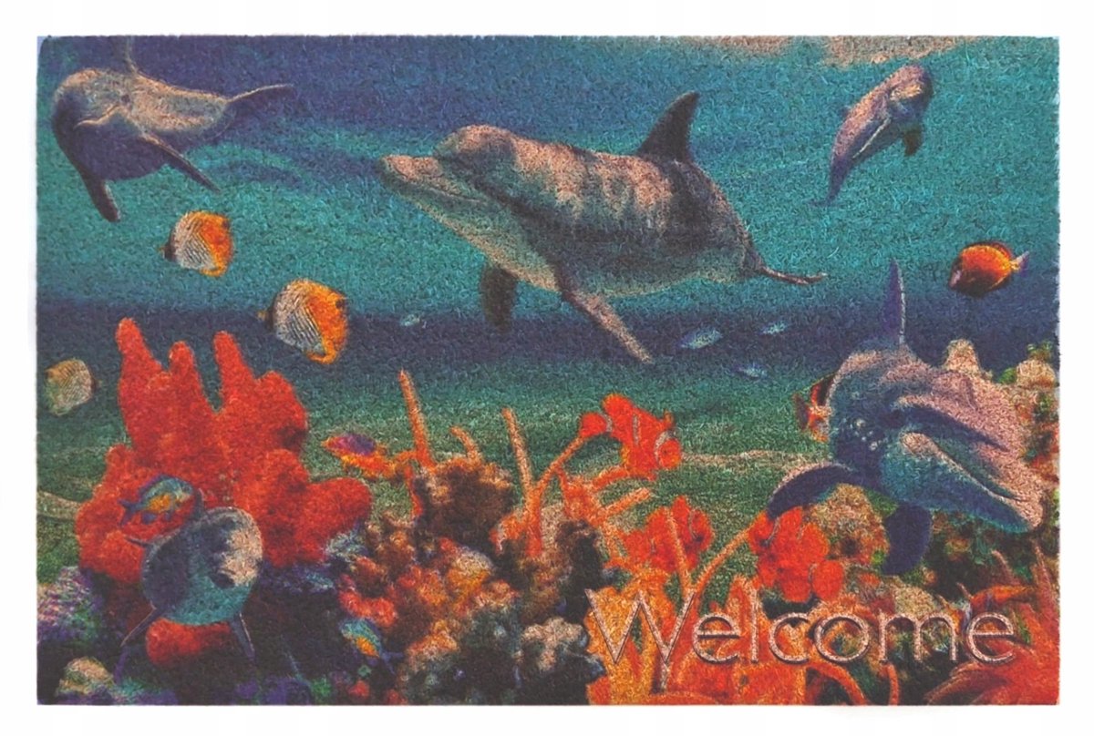 FLOOR GARDENS Kokos Wycieraczka 60x40 cm - Welkom & Oceaan Design Multicolor