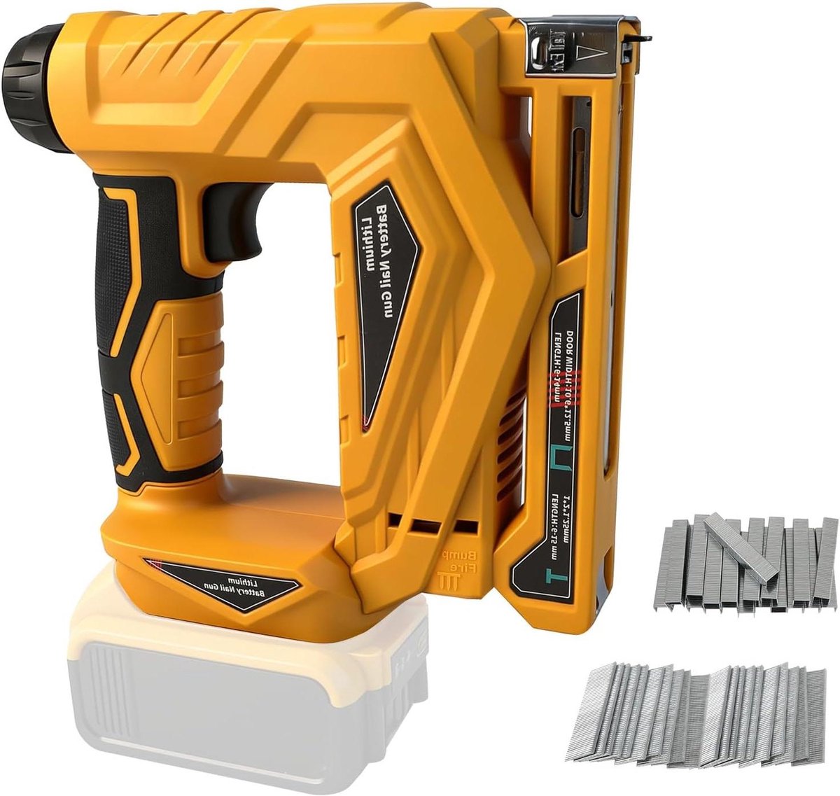 Accu Spijkermachine - Nietpistool Tacker - Doe-het-zelf Houtwerk - Borstelloze Motor - 2-in-1 - Geel
