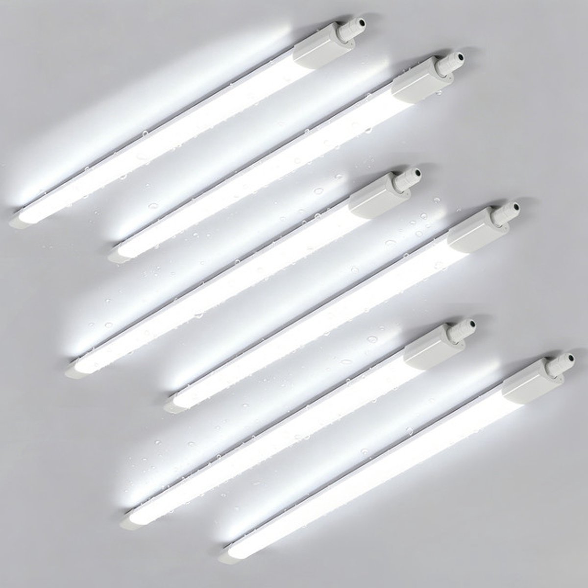 Riserva LED Plafondlamp modern minimalistisch langwerpig wit, 36W koud wit 6500K Ra≥80 IP65 PC, 117,5cm, set van 6 stuks, voor woonkamer slaapkamer keuken eetkamer studeerkamer