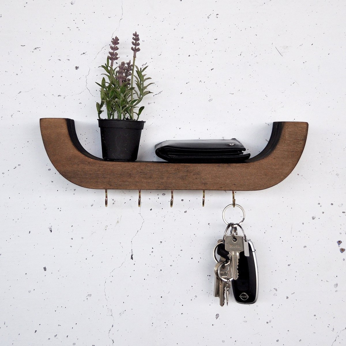 Asir - Wandplank - Houtkleur - 33 x 7 x 11 cm