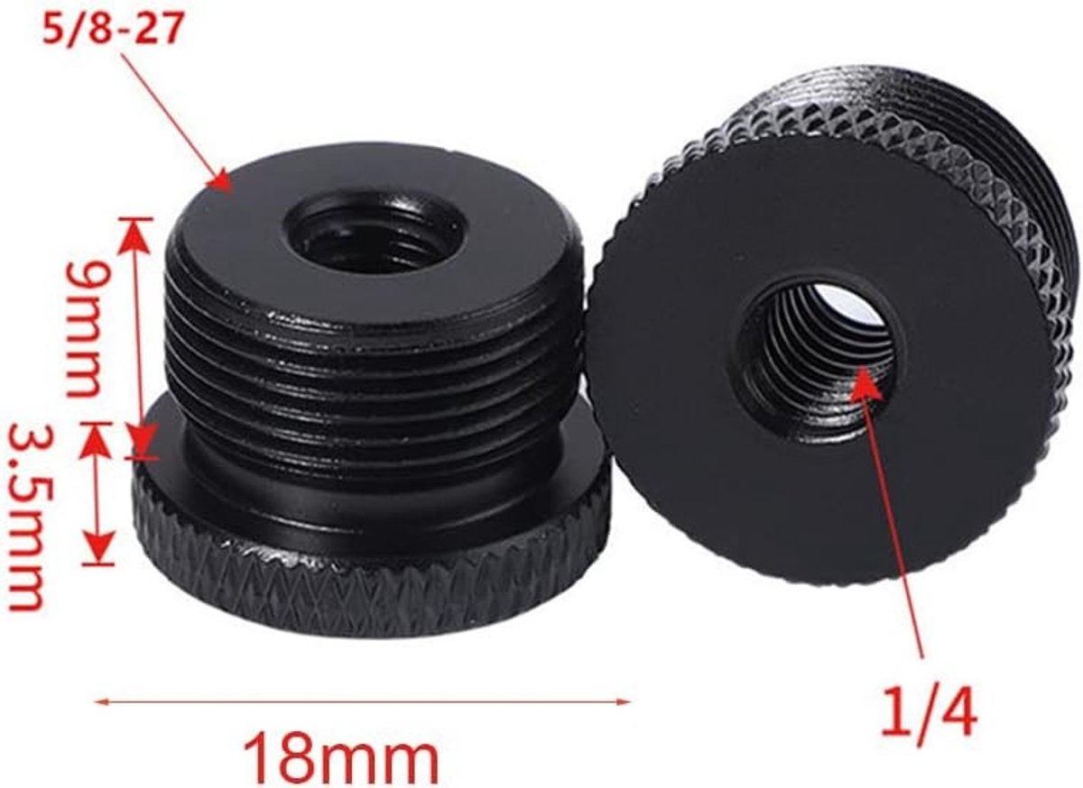 Verstelbare Microfoonstandaard Adapter, Schroefadapter 1/4 naar 5/8 inch, Geschikt voor Statief, Microfoonhouder en Camera Monitor, Draadloze Bevestiging voor Stabiliteit en Flexibiliteit