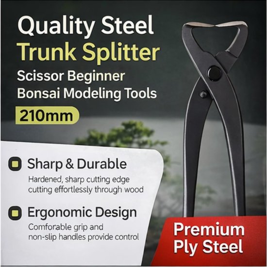 Dailygoods- Bonsai Gereedschap Professionele Stamsplitter - Handgesmede Taksnijder - Ergonomische Handgrepen - Compact en Lichtgewicht - Hoogwaardig Staal van Dailygoods — afbeelding 2
