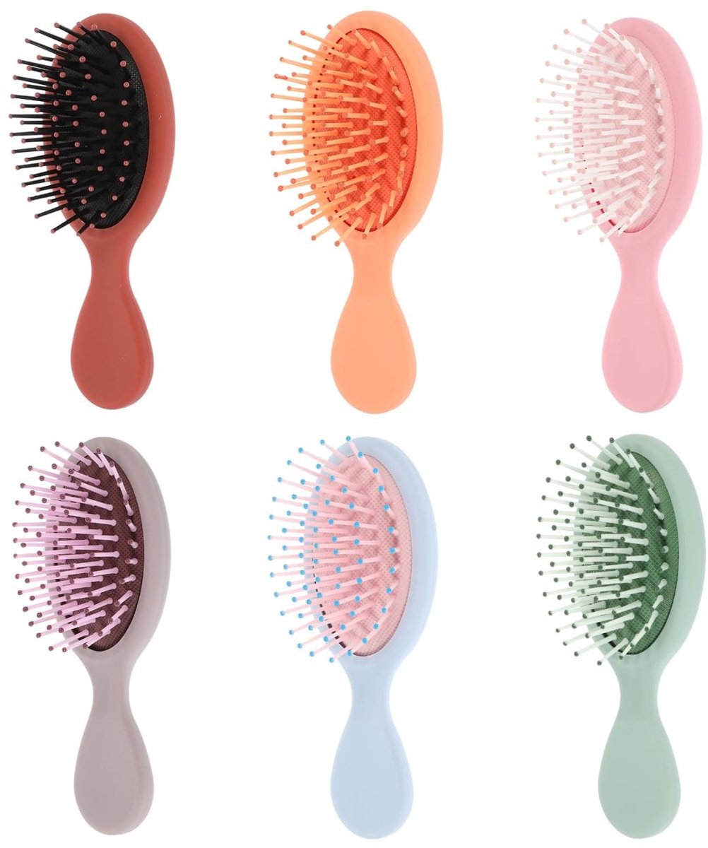 Dailygoods- Haarborstelset 6-delig - Mini Ontwarringsborstel - Zacht voor Nat Haar - Ideaal voor Thuis/Reis - Praktische Haarverzorging