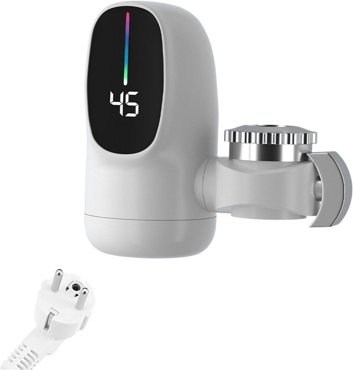 Tankloze Warmwaterkraan - Doorstroomverwarmer Kraan - Direct Warm Water - Digitaal LED-display - 11.9W cm - Wit