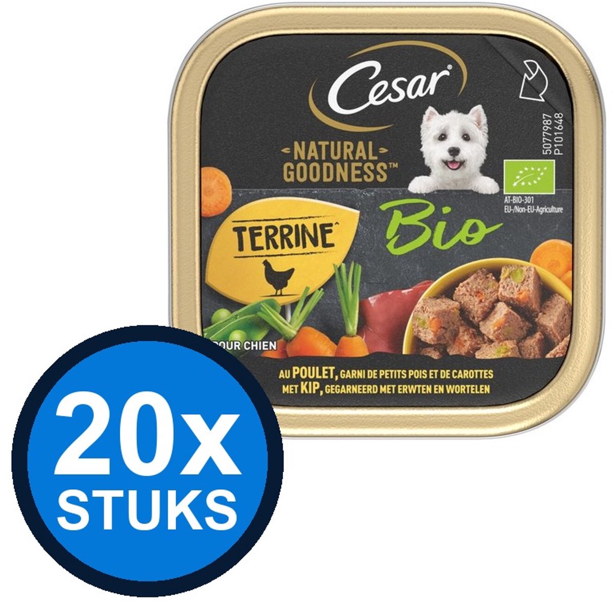 Cesar Cesar - Natural Goodness Paté Kip Bio - Hondenvoer Natvoer - 100g