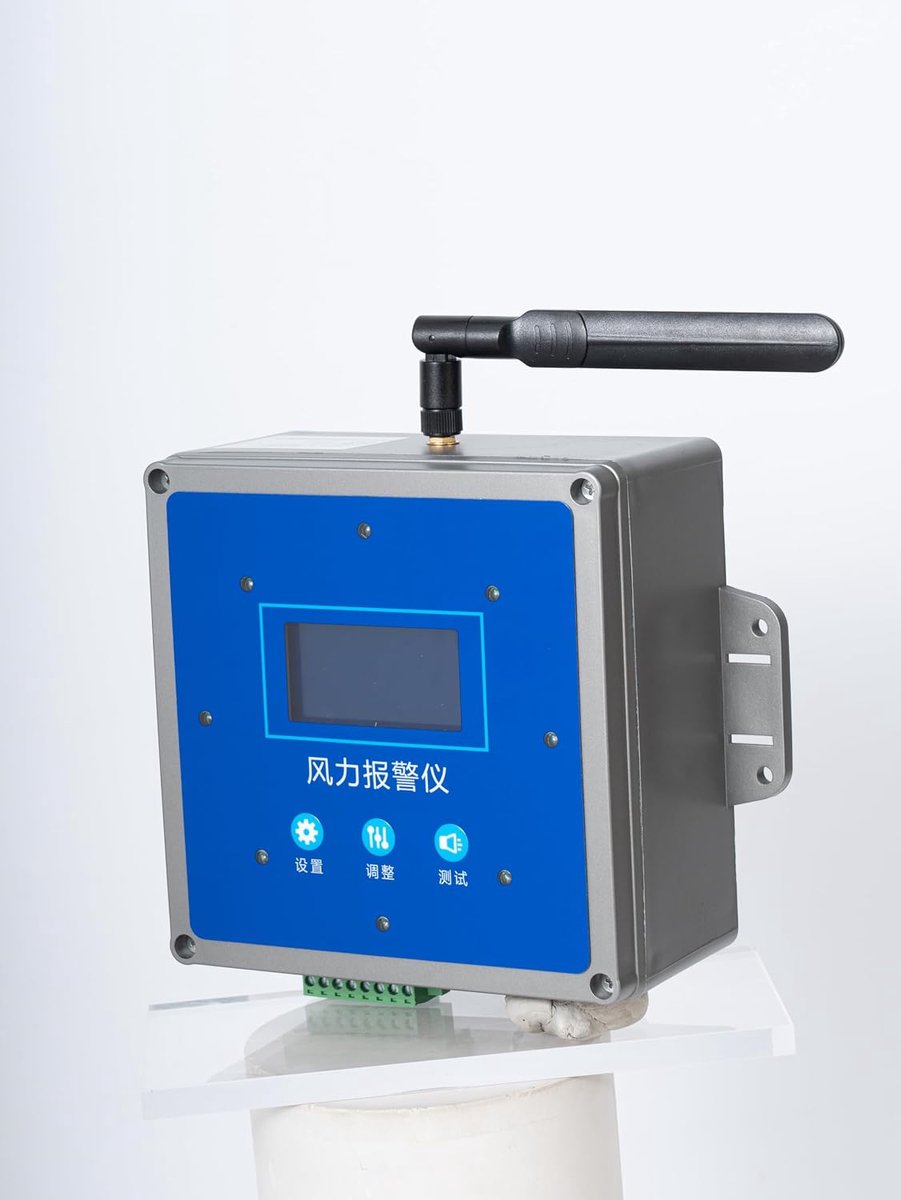 Wind Alarm Systeem - Windmeter Weerstation - Wind Data Meten - Real-time Alerts - 100 Meter Bereik - Blauw Grijs