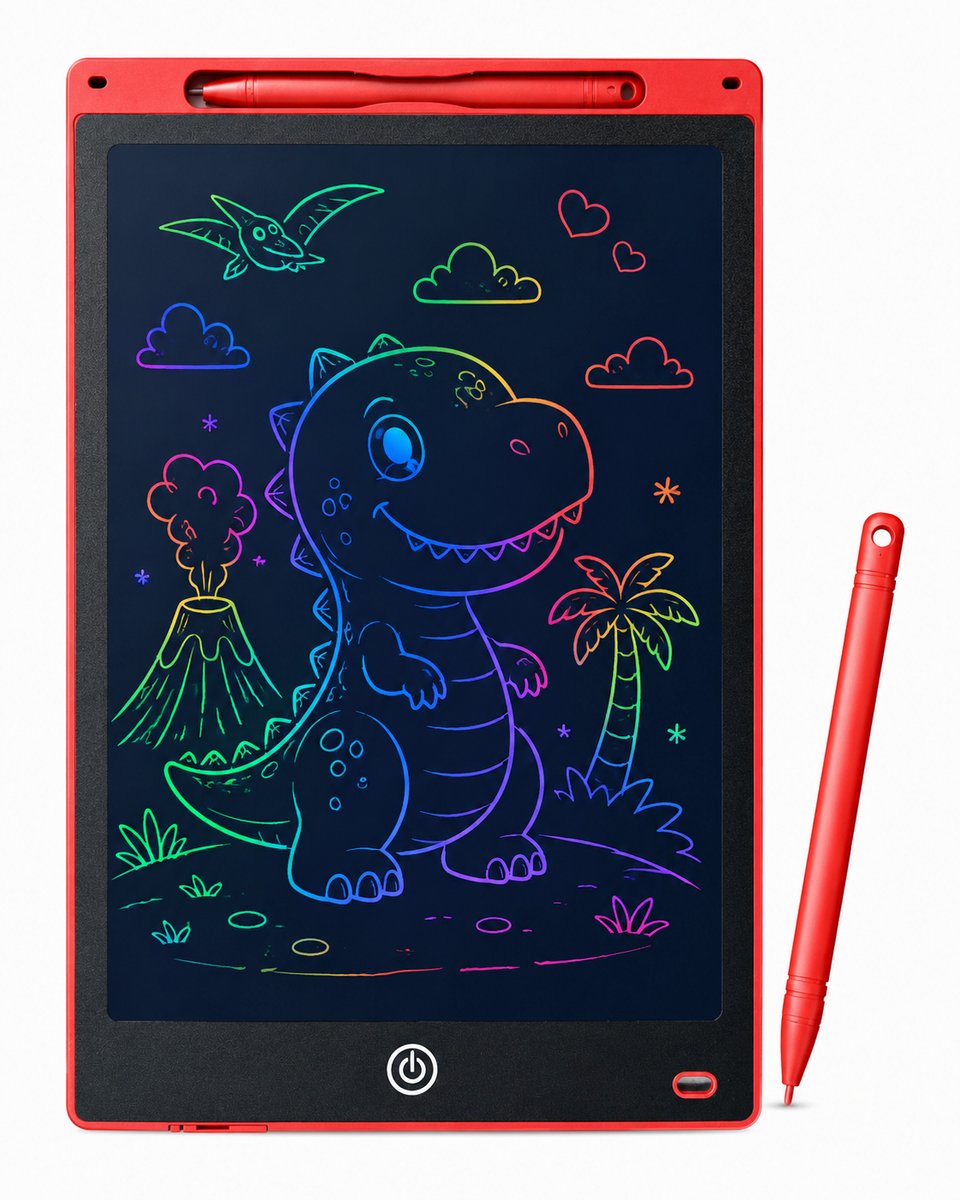 Tekentablet kinderen - Tekenbord - LCD Tekentablet kinderen - Grafische tablet kinderen - Schrijfbord - Kindertablet - incl. batterij - Rood