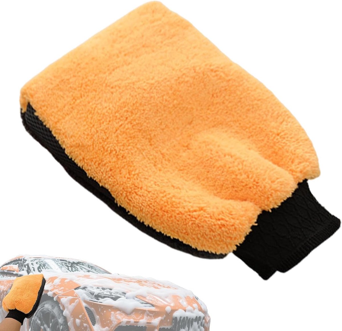 Autowashandschoen - Reinigingshandschoen - Auto Wassen - Dubbelzijdig Ontwerp - 26 x 17 cm - Grijs