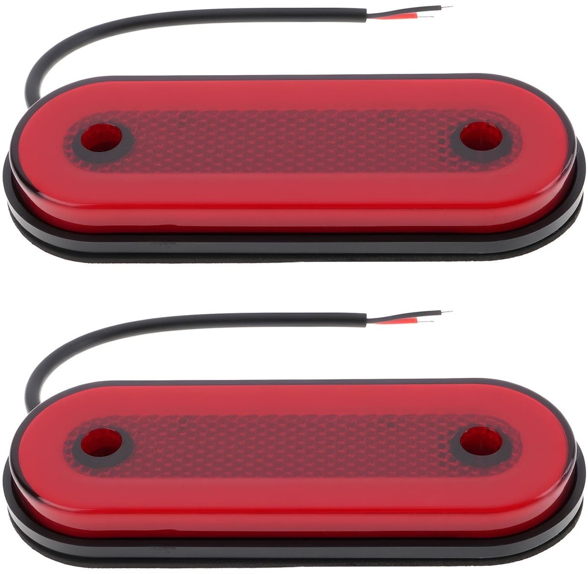 Dailygoods- Markerlicht 12V-24V - 20 LEDs - Rood - Achterlicht Vrachtwagen - Ovale Bevestiging - Hoge levensduur