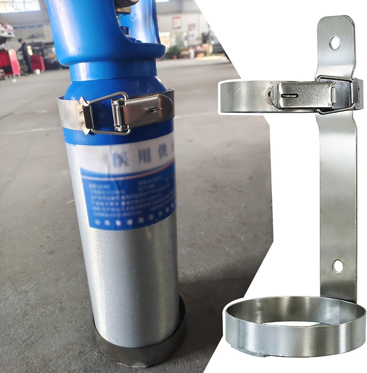Zuurstof Opslag Rek - Gascilinder Beugel - Veilig Opbergen - Met Anti-slip Clip - Voor 10L Cilinders - Metaal