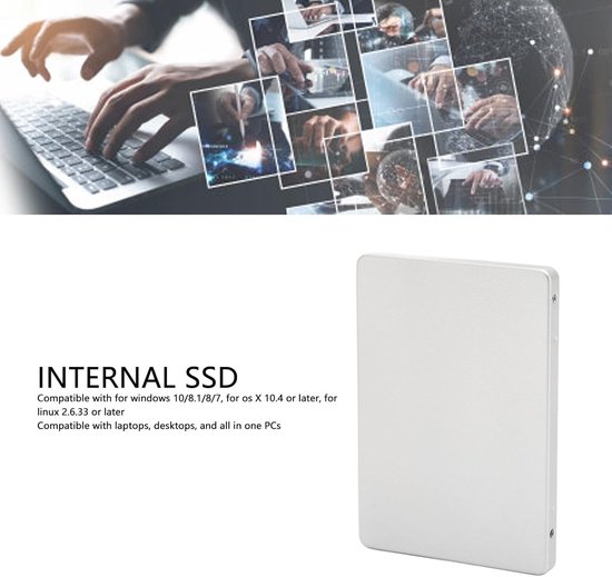 Interne SSD Schijf - Solid State Drive - Computer Versnellen - Hoge Leessnelheid - 2TB - Zilver — afbeelding 2