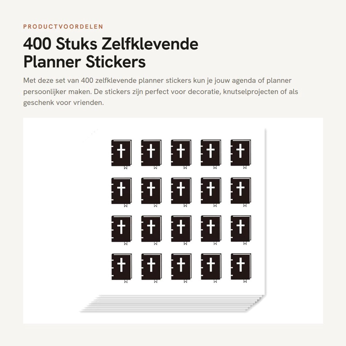 Dailygoods- Planner Stickers 400 Stuks - Zelfklevende Stickers - Decoratieve Stickers - Kruisstickers - Thema Feest Decor - 90 x 90 mm