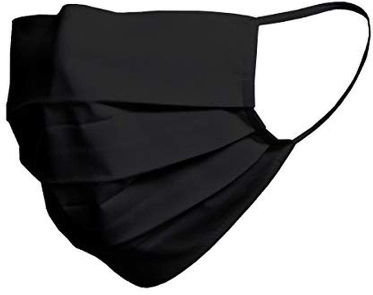 Stoffen Mondkapje - Herbruikbaar Masker - Dagelijks Gebruik - Wasbaar op 95°C - 1 Maat - Zwart