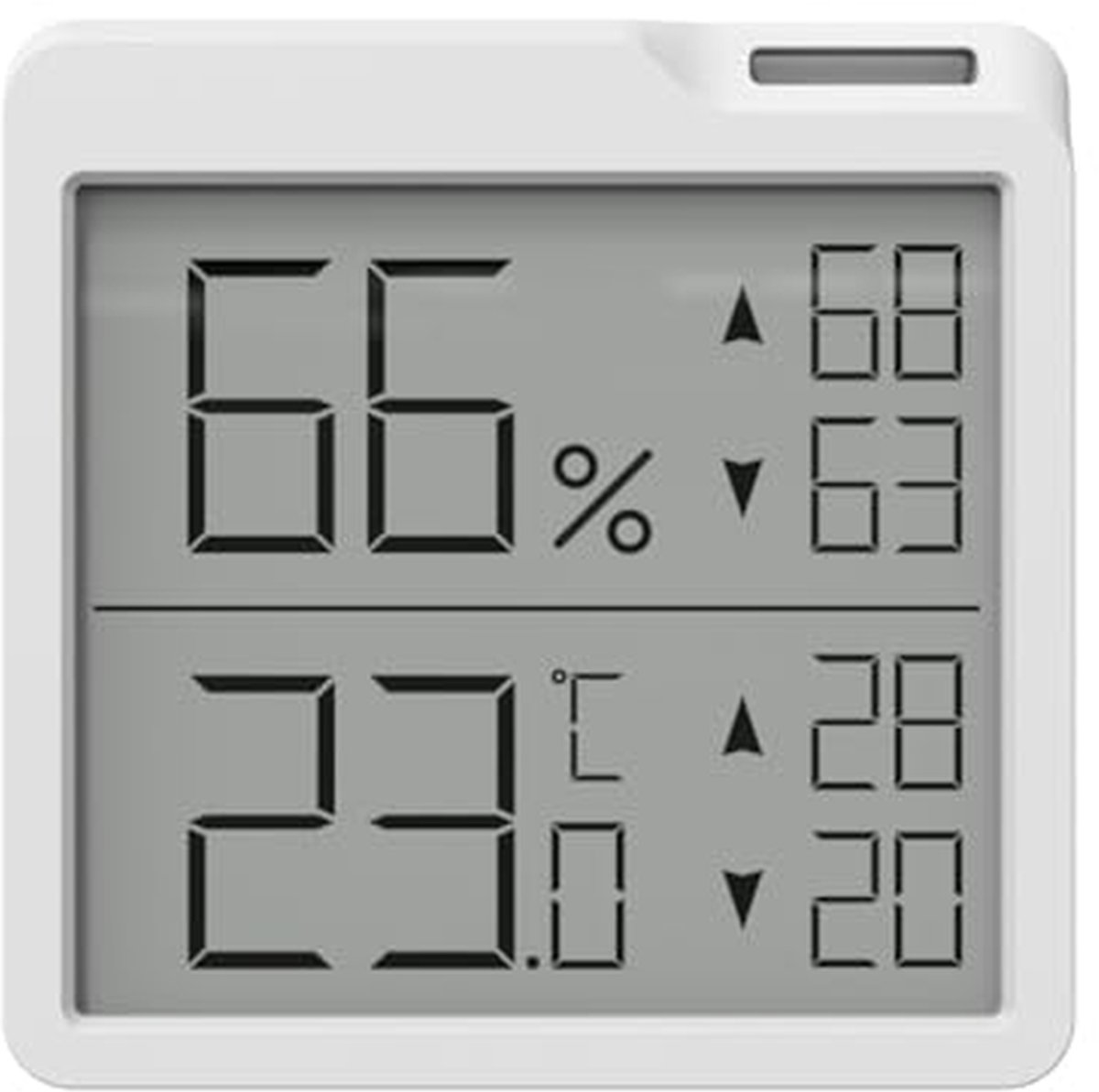 Temperatuur Vochtigheid Monitor - Hygrometer Thermometer - Omgeving Bewaken - Gegevensregistratie - 48 x 48 cm - Wit