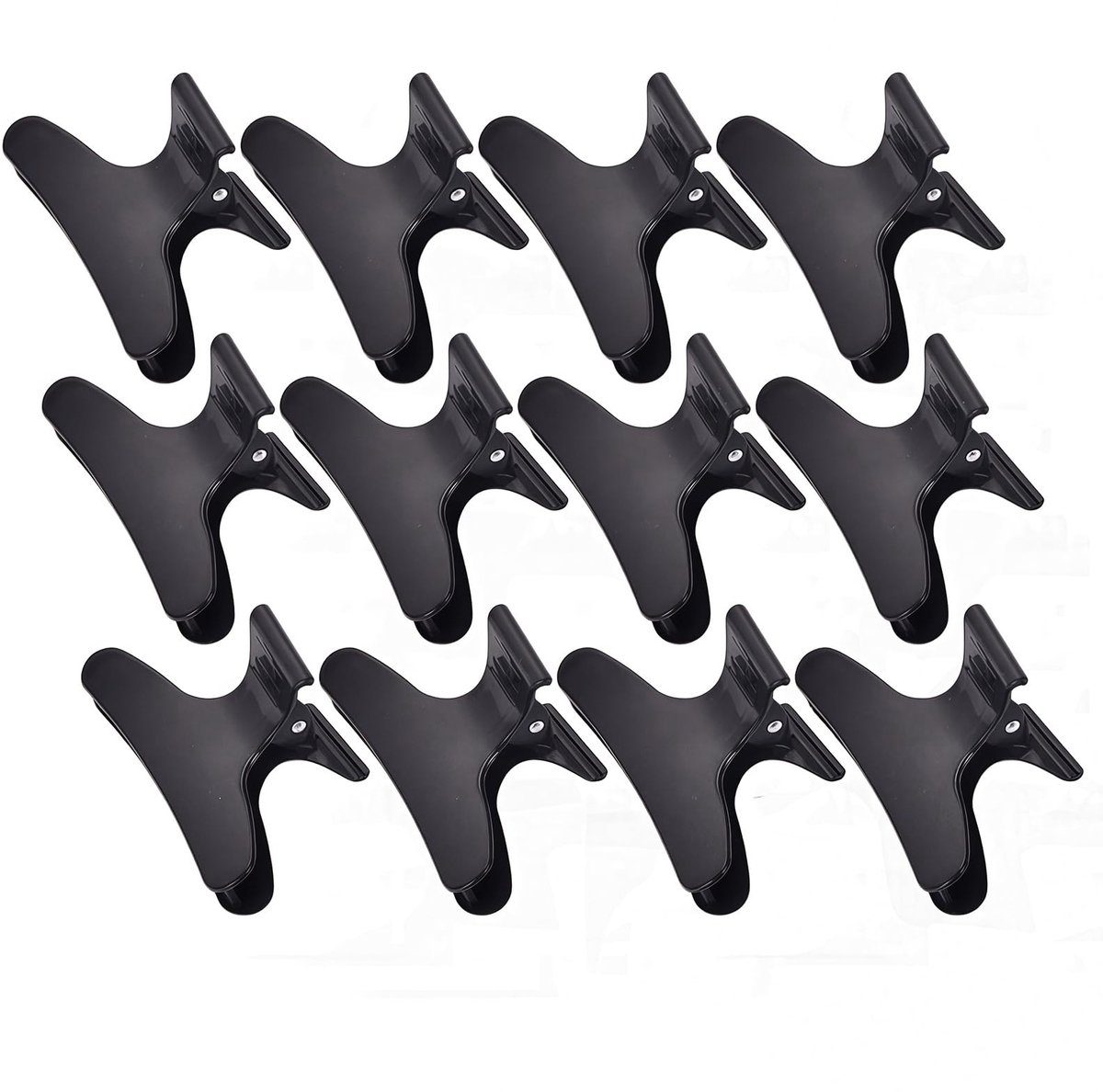 Dailygoods- Haarspeldjes 12 Stuks - Zwarte Vlinder Haarklemmen - Klauw Haarclips - Kappers Salon Tool - Stevige Grip - Geschikt voor Thuisgebruik