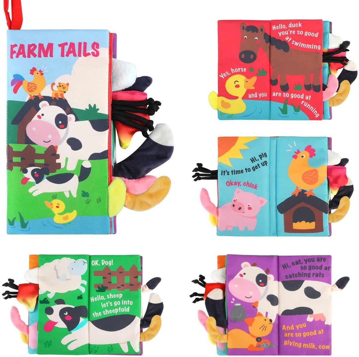 Dailygoods- Babyboek Interactief - Knetterboek van Zachte Stof - Gevoelensboek - Veilig Speelgoed - Hand-oogcoördinatie - 100% BPA-vrij - Speelboek