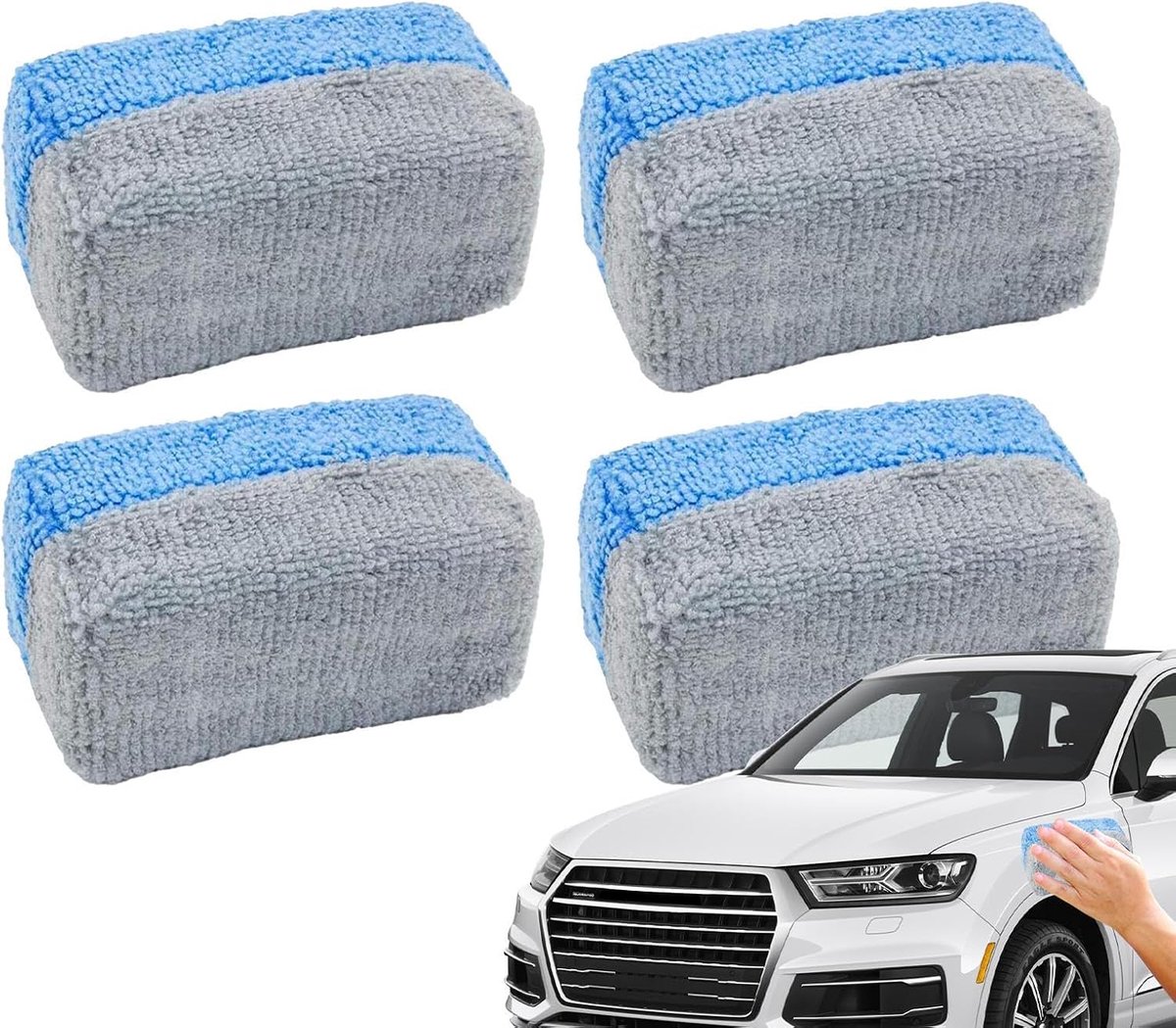 Wax Applicator Pad - Reinigingsspons Auto - Auto Onderhoud - Krasvrije Applicatie - 4 Stuks - Stijl 1