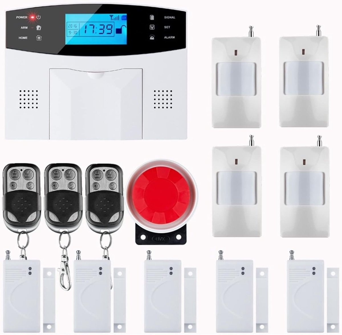 Thuis Alarmsysteem - Slim Beveiliging - Inbraak Voorkomen - GSM Communicatie - 99 Zones - Wit