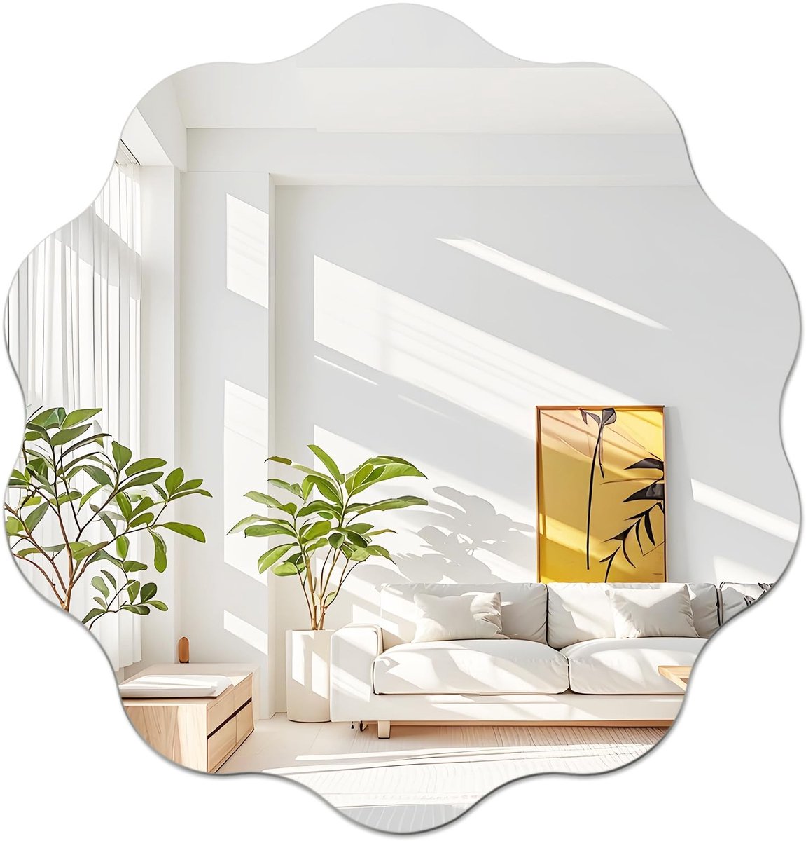 Dailygoods- Wandspiegel 40 cm - Ronde Spiegel - Zelfklevende Spiegel - Acryl Spiegel - Teg