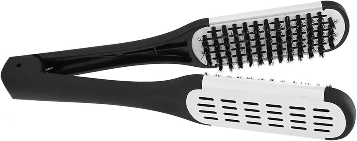 V-vormige Stylingkam - Kapperskam Haarverzorging - Moeiteloos Haar Rechttrekken - Dubbelzijdige Kam - 25 cm - Zwart Wit