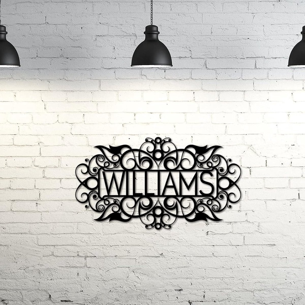 Gepersonaliseerd Metalen Bord - Naambord Deurhanger - Huisdecoratie - Lasergesneden Design - 60 cm - Zwart