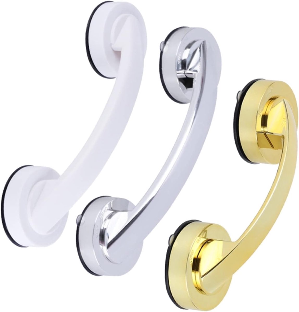 Veiligheidshandgreep - Badkamer steunbeugel - Veilig douchen - Zuignap montage - 19 cm - Zilver