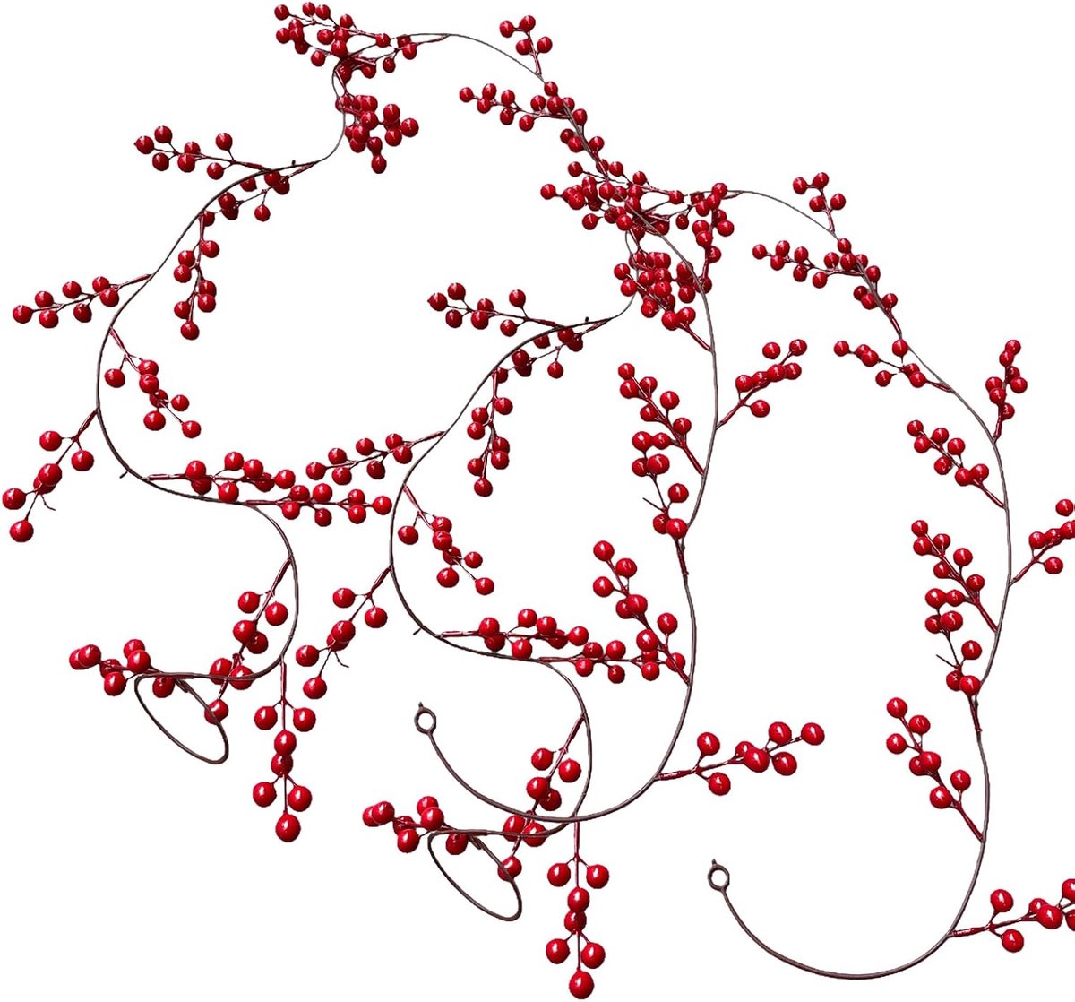 Kerst Guirlande - Bessen Rank - Feestelijke Decoratie - Realistisch Aanvoelend - 200 cm - Rood