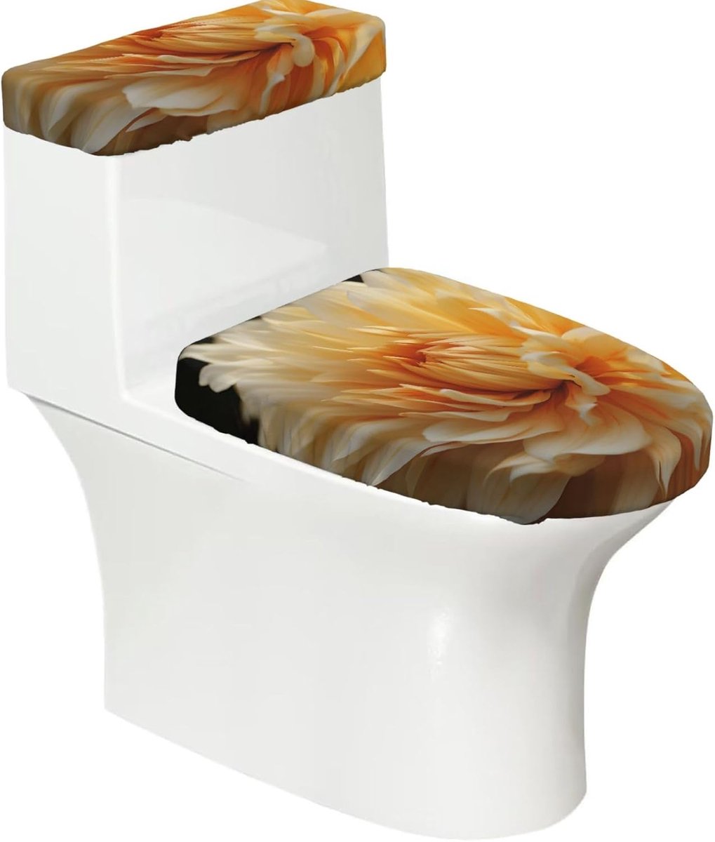 Toilet Deksel Set - WC Bril Hoes - Badkamer Decoratie - Elastische Rand - 38-53 cm - Zwart